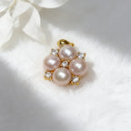 Champagne Soft-Shine Natural Pearl Four-Leaf Clover Gold Necklace by NEPTUNE PEARL