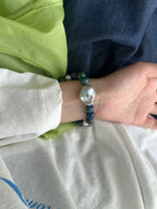 Natural Turquoise and Blue Blood Baroque Designer Handmade Bracelet – Purify the Mind, Natural Healing by NEPTUNE PEARL