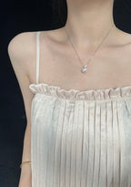 Classic Diamond Pendant with Natural Freshwater Pearl in Sterling Silver by NEPTUNE PEARL