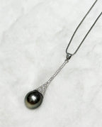 Natural Tahitian Pearl Perfume Bottle Pendant in Sterling Silver by NEPTUNE PEARL