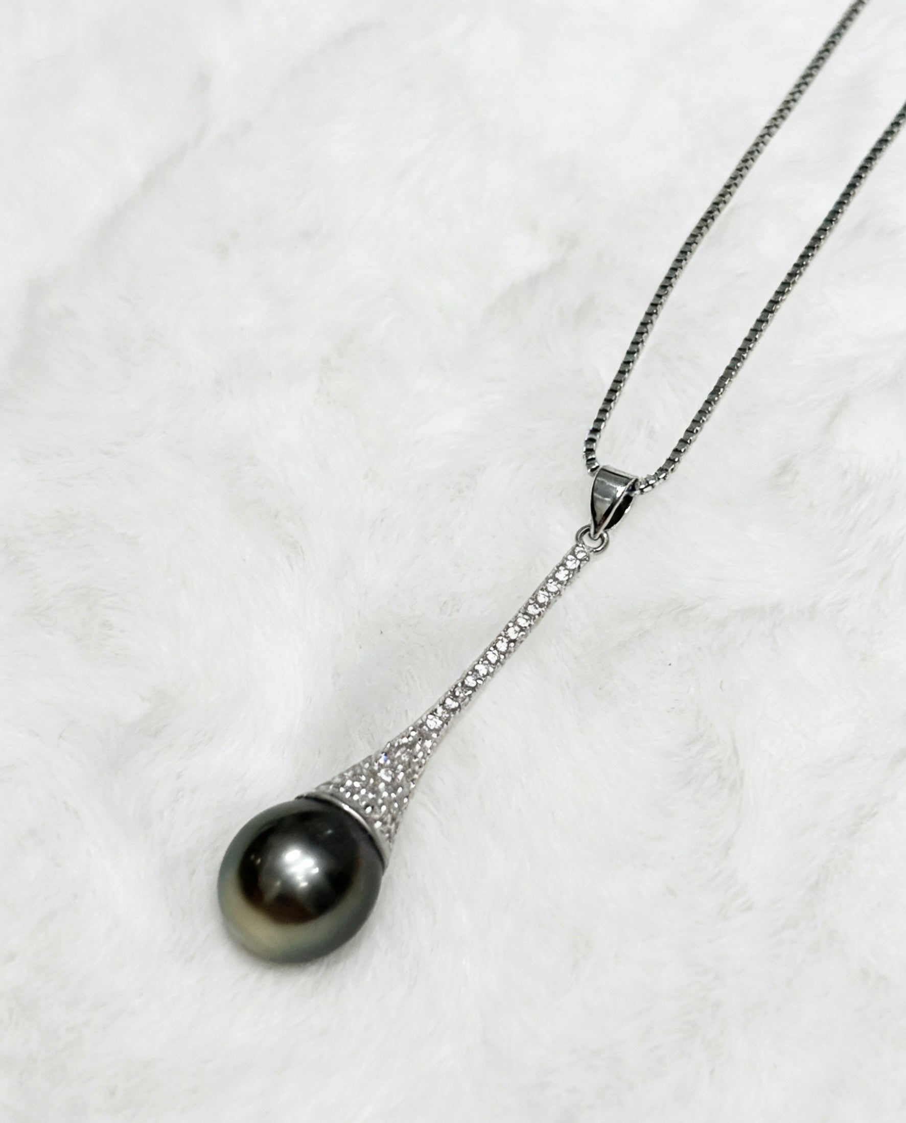 Natural Tahitian Pearl Perfume Bottle Pendant in Sterling Silver by NEPTUNE PEARL