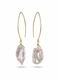 French Petal Baroque Sterling Silver Ear Hooks by NEPTUNE PEARL