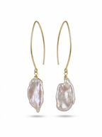 French Petal Baroque Sterling Silver Ear Hooks by NEPTUNE PEARL