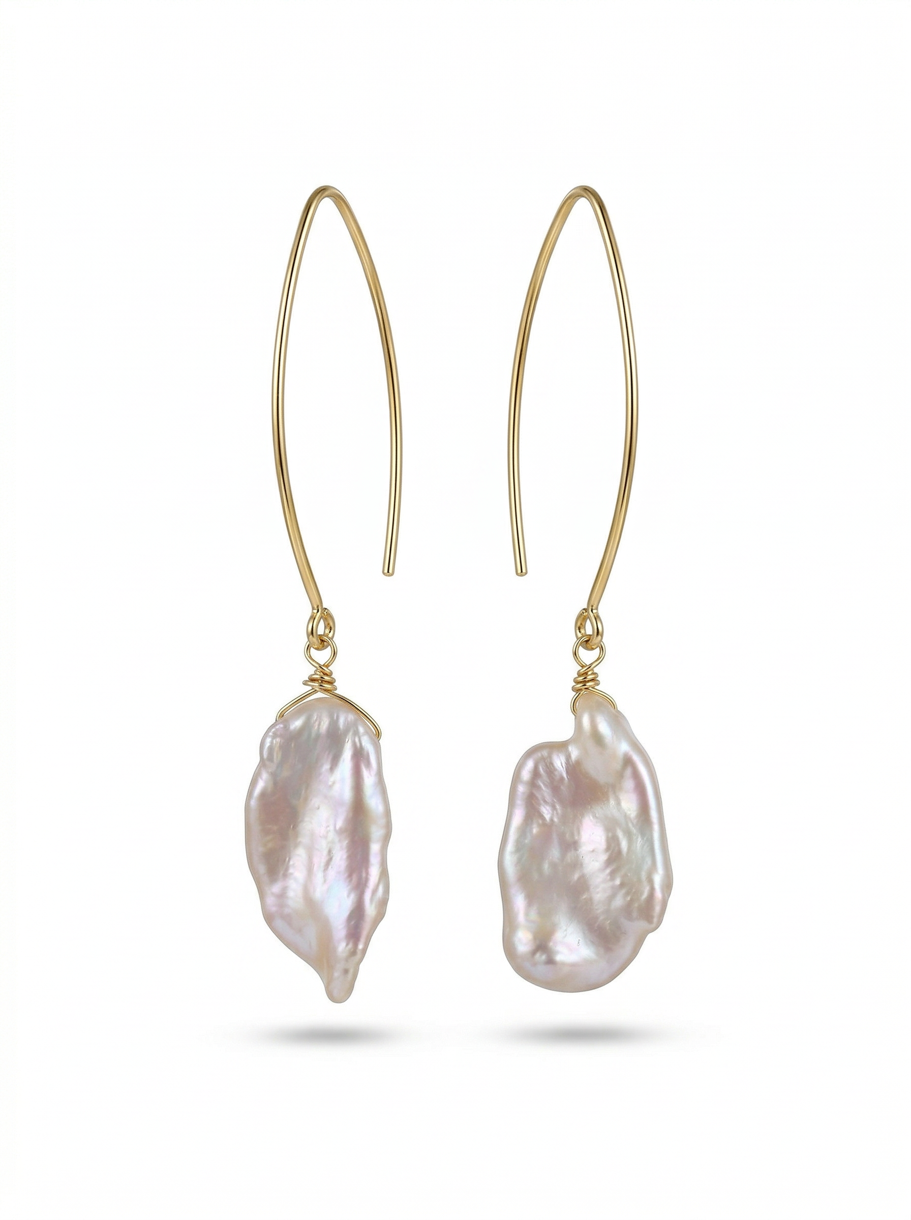 French Petal Baroque Sterling Silver Ear Hooks by NEPTUNE PEARL
