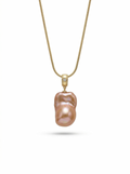 Rose Perfume Neon-Colored Natural Baroque Pearl Pendant by NEPTUNE PEARL