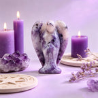 Natural Healing Crystal Angel in an Embrace Figurine