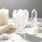 Natural Healing Crystal Angel in an Embrace Figurine