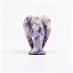 Natural Healing Crystal Angel in an Embrace Figurine