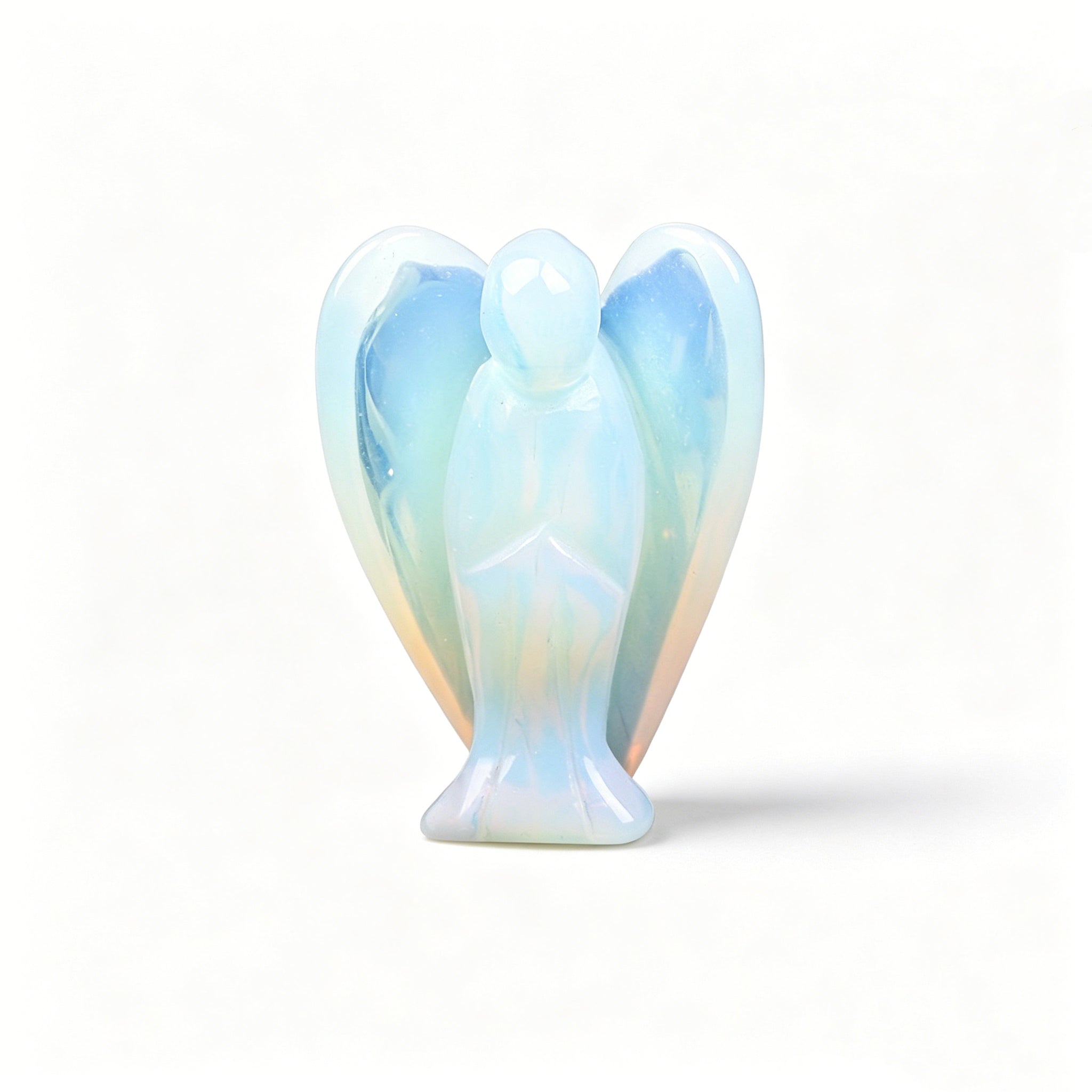 Natural Healing Crystal Angel in an Embrace Figurine