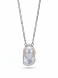 Blue-blooded fish tail Baroque Cuban link pendant by NEPTUNE PEARL