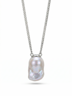Blue-blooded fish tail Baroque Cuban link pendant by NEPTUNE PEARL