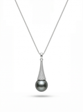 Natural Tahitian Pearl Perfume Bottle Pendant in Sterling Silver by NEPTUNE PEARL