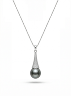 Natural Tahitian Pearl Perfume Bottle Pendant in Sterling Silver by NEPTUNE PEARL