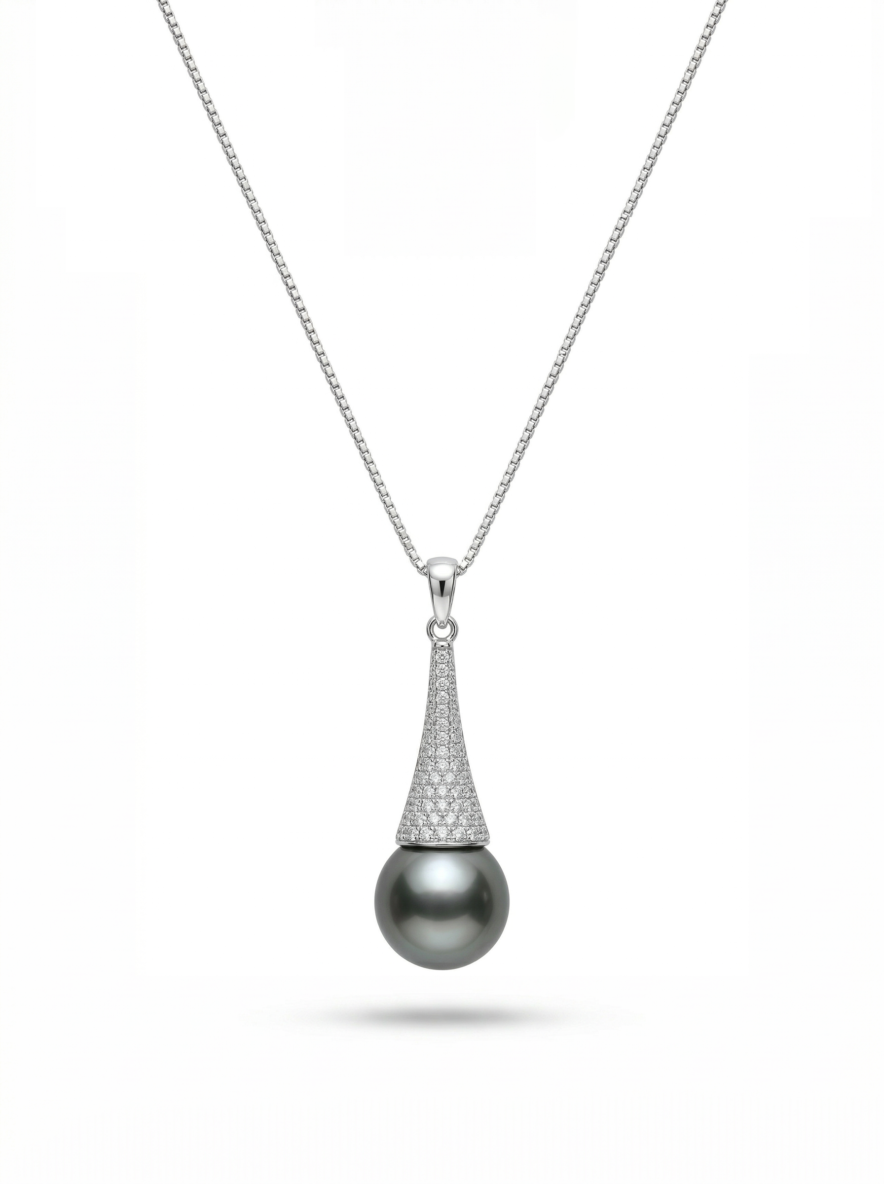 Natural Tahitian Pearl Perfume Bottle Pendant in Sterling Silver by NEPTUNE PEARL