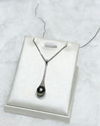 Natural Tahitian Pearl Perfume Bottle Pendant in Sterling Silver by NEPTUNE PEARL