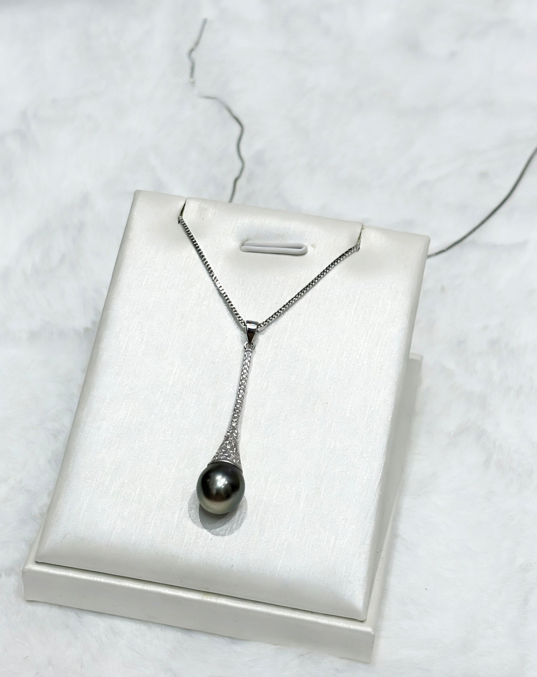Natural Tahitian Pearl Perfume Bottle Pendant in Sterling Silver by NEPTUNE PEARL