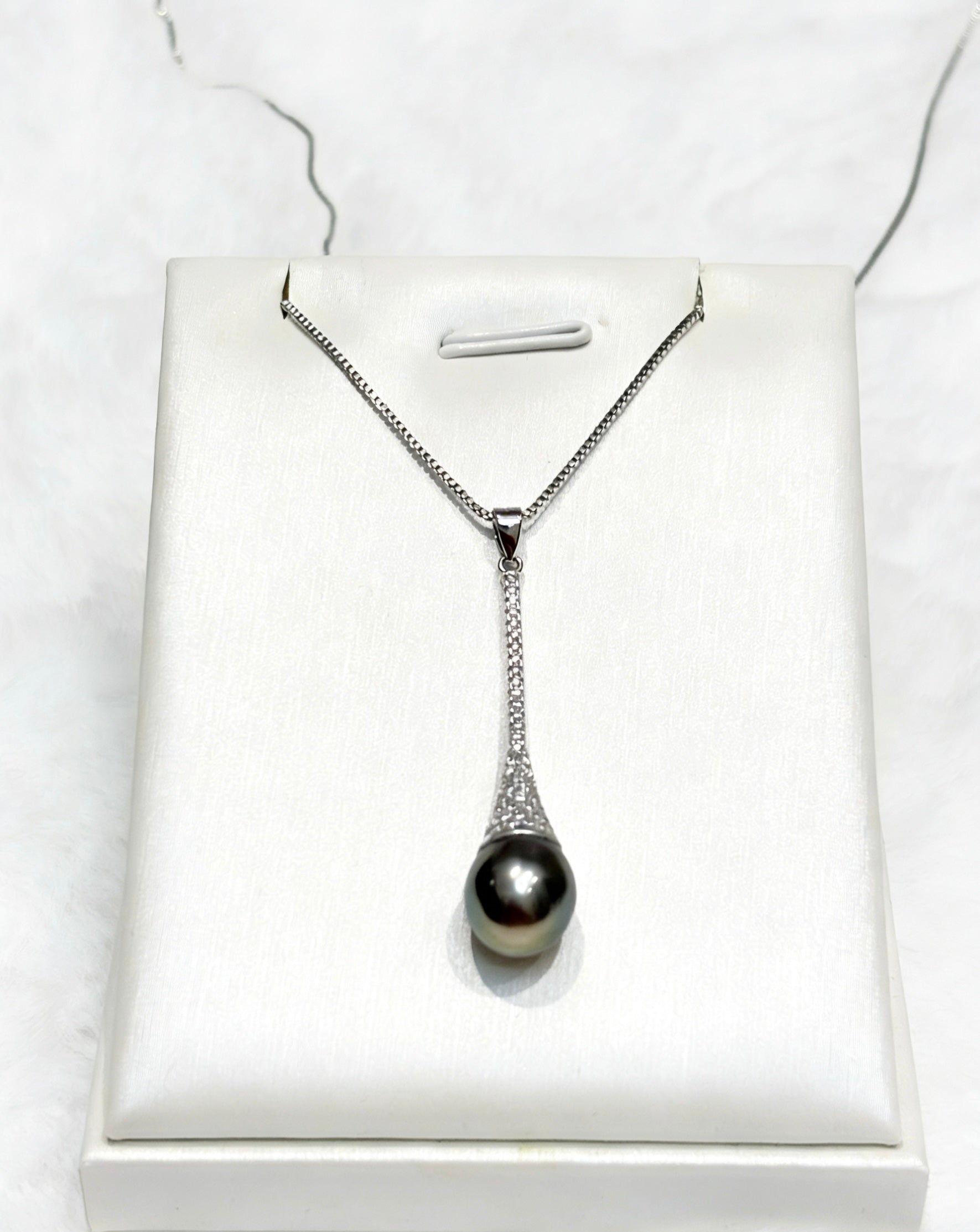 Natural Tahitian Pearl Perfume Bottle Pendant in Sterling Silver by NEPTUNE PEARL
