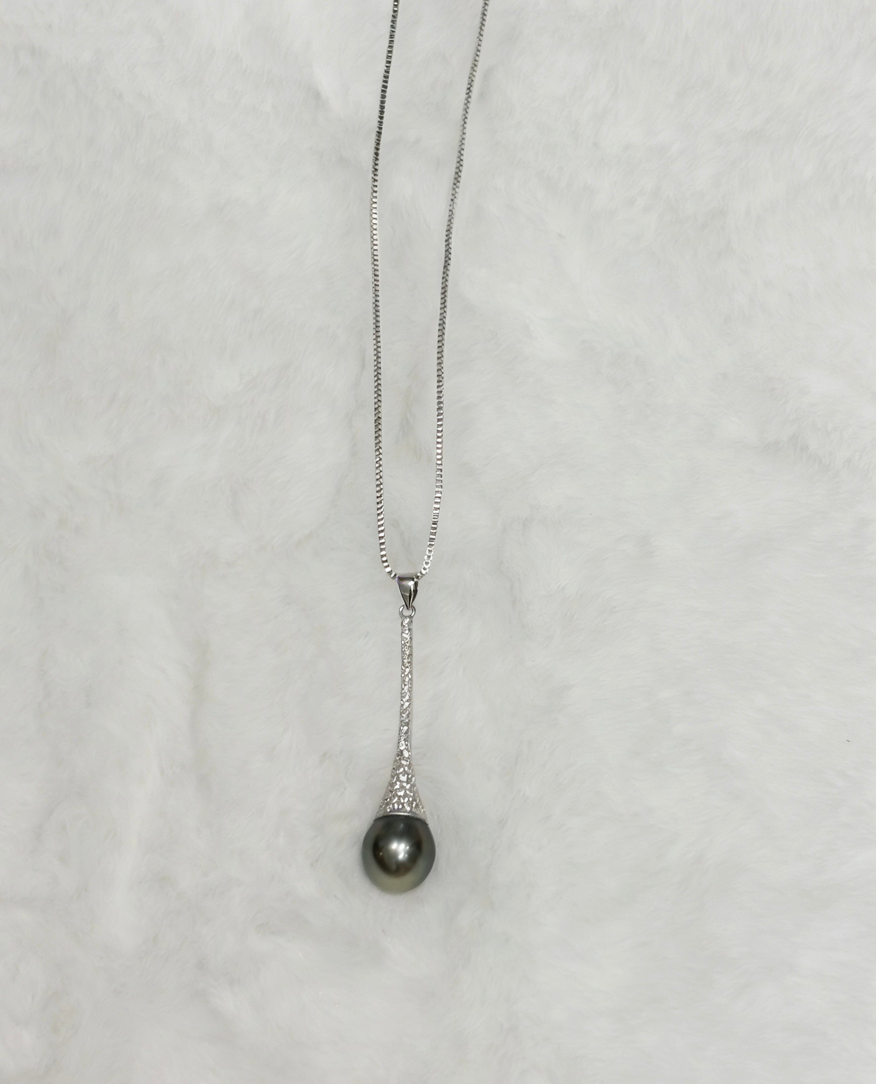 Natural Tahitian Pearl Perfume Bottle Pendant in Sterling Silver by NEPTUNE PEARL