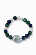 Natural Turquoise and Blue Blood Baroque Designer Handmade Bracelet – Purify the Mind, Natural Healing by NEPTUNE PEARL