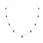 Vintage Luxury Old Money Rare Natural Purple Pearl Gold Necklace by NEPTUNE PEARL