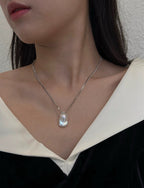 Blue-blooded fish tail Baroque Cuban link pendant by NEPTUNE PEARL
