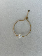Sun-Button Round Baroque Pearl Gold Bracelet by NEPTUNE PEARL