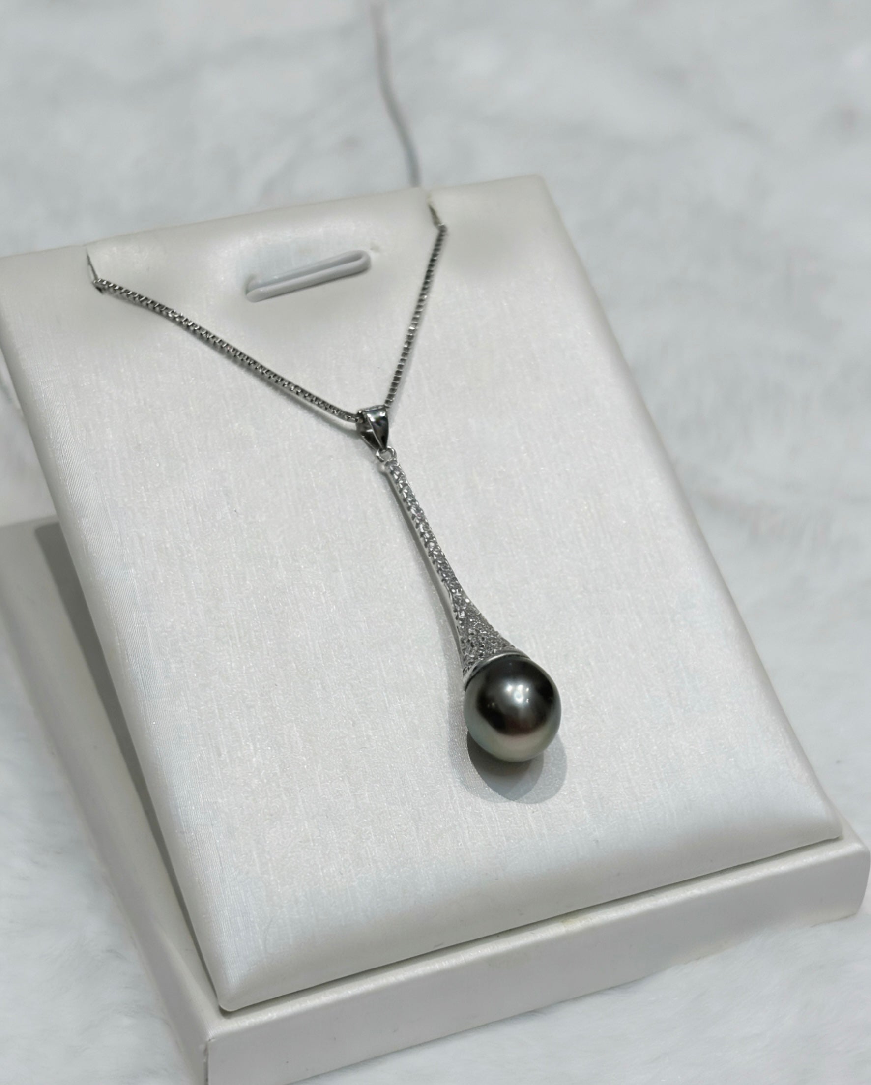 Natural Tahitian Pearl Perfume Bottle Pendant in Sterling Silver by NEPTUNE PEARL