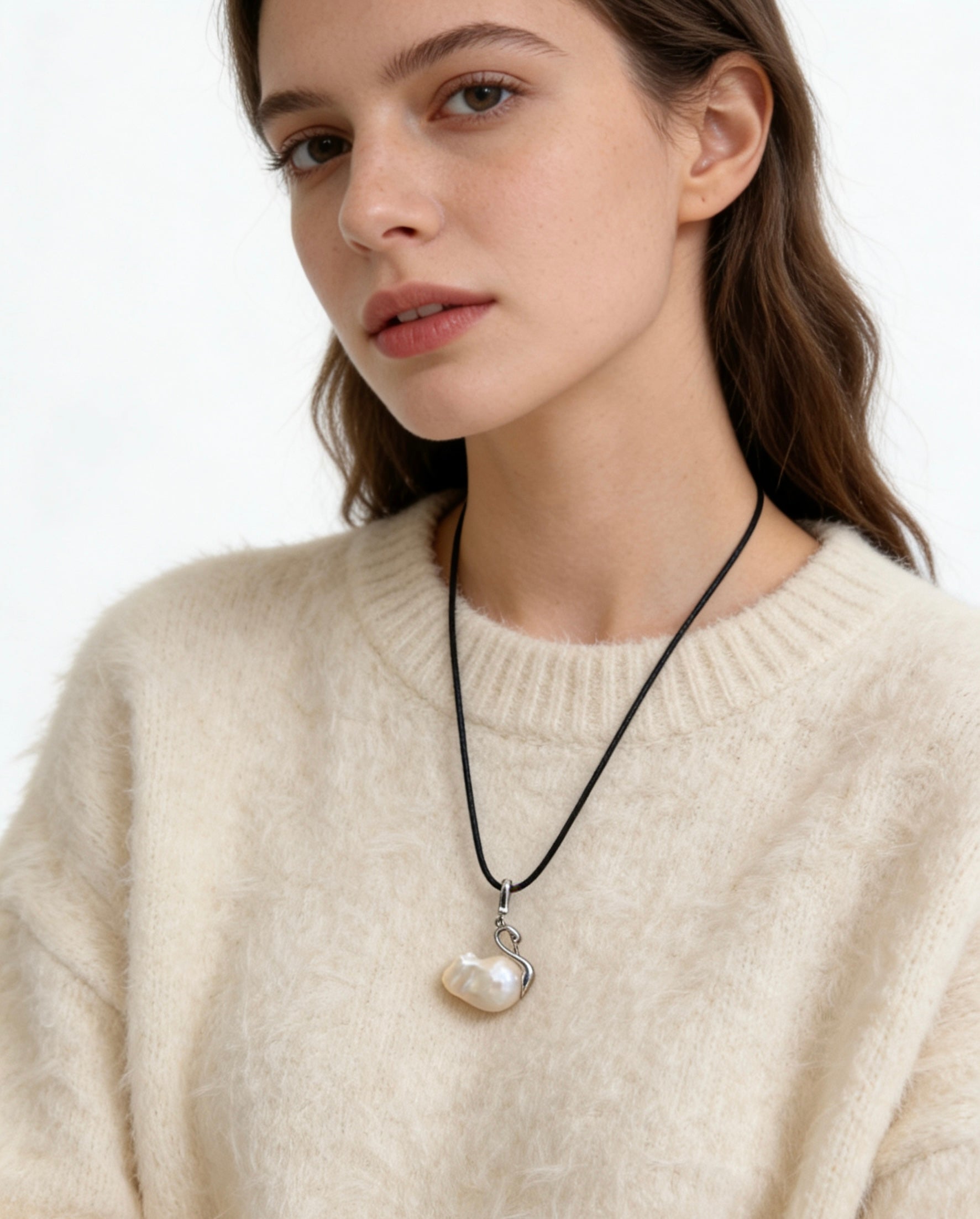 “Swan Lake” Natural Freshwater Baroque Pearl Swan-Shaped Pendant by NEPTUNE PEARL