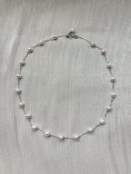 Starry Freshwater Pearl Necklace | White Blush Pearl Sterling Silver Chain by NEPTUNE PEARL