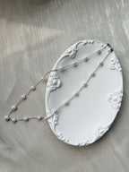 Starry Freshwater Pearl Necklace | White Blush Pearl Sterling Silver Chain by NEPTUNE PEARL