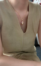 Rose Perfume Neon-Colored Natural Baroque Pearl Pendant by NEPTUNE PEARL