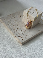 Rose Perfume Neon-Colored Natural Baroque Pearl Pendant by NEPTUNE PEARL