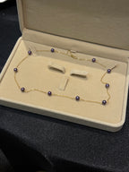 Vintage Luxury Old Money Rare Natural Purple Pearl Gold Necklace by NEPTUNE PEARL
