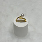 Aurora Premium Freshwater Pearl Minimalist Gold Ring by NEPTUNE PEARL