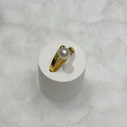 Aurora Premium Freshwater Pearl Minimalist Gold Ring by NEPTUNE PEARL