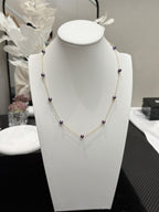 Vintage Luxury Old Money Rare Natural Purple Pearl Gold Necklace by NEPTUNE PEARL