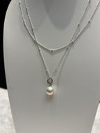 Royal Elegance Banquet Natural Freshwater Pearl Double-Layer Sterling Silver Necklace by NEPTUNE PEARL
