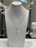 Royal Elegance Banquet Natural Freshwater Pearl Double-Layer Sterling Silver Necklace by NEPTUNE PEARL