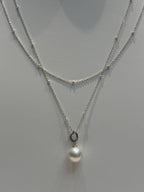 Royal Elegance Banquet Natural Freshwater Pearl Double-Layer Sterling Silver Necklace by NEPTUNE PEARL