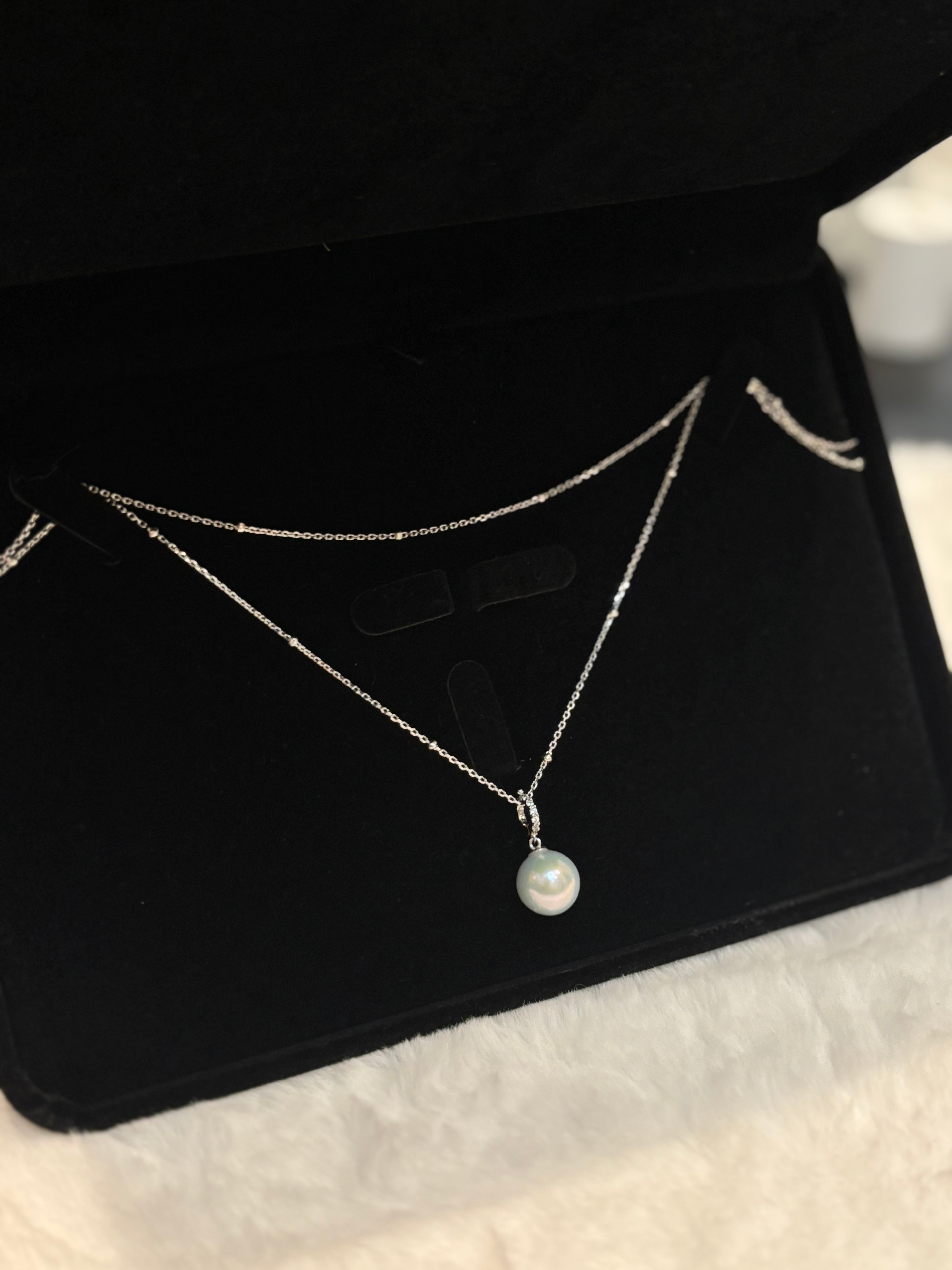 Royal Elegance Banquet Natural Freshwater Pearl Double-Layer Sterling Silver Necklace by NEPTUNE PEARL