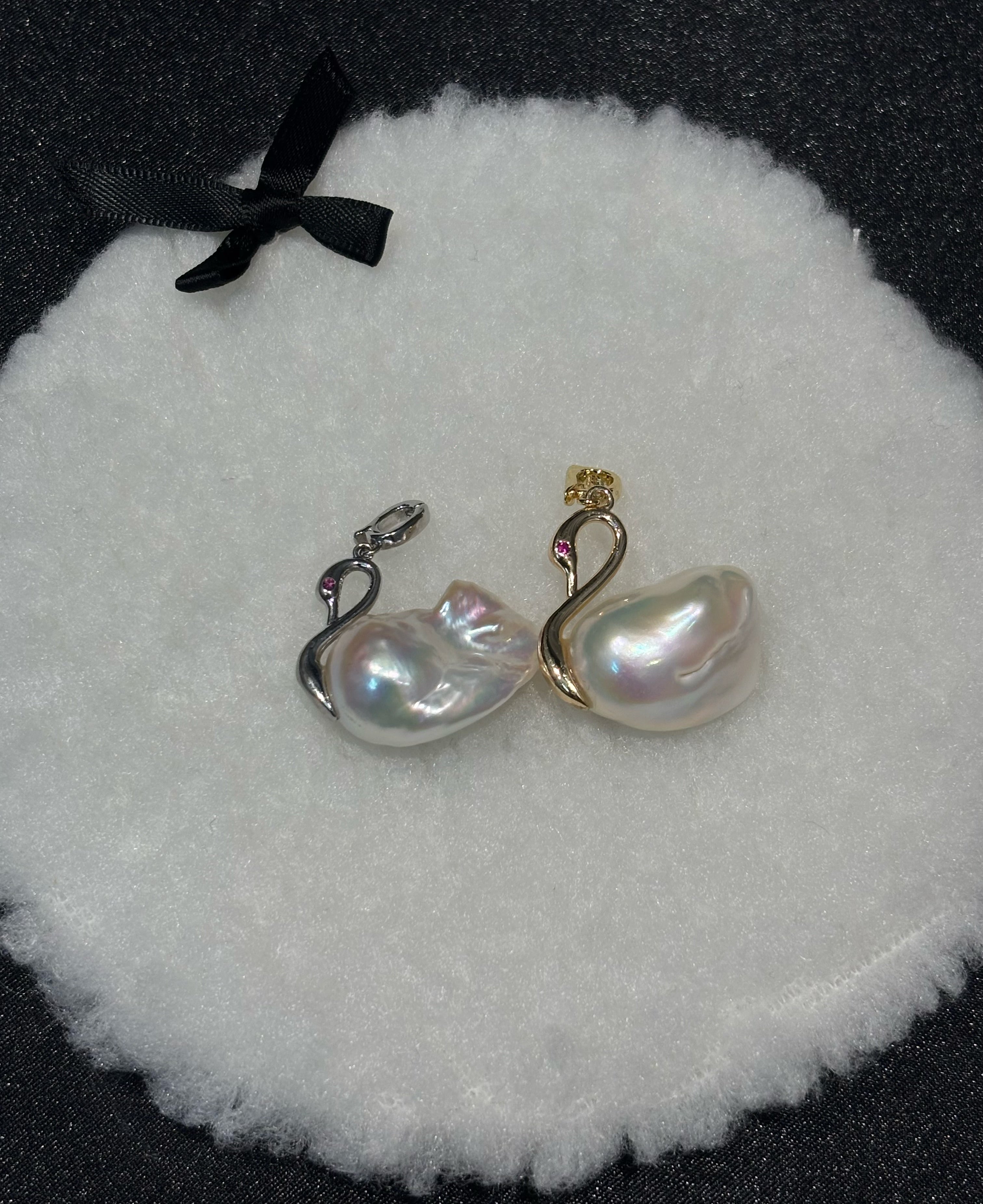 “Swan Lake” Natural Freshwater Baroque Pearl Swan-Shaped Pendant by NEPTUNE PEARL