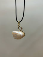“Swan Lake” Natural Freshwater Baroque Pearl Swan-Shaped Pendant by NEPTUNE PEARL