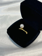 Aurora Premium Freshwater Pearl Minimalist Gold Ring by NEPTUNE PEARL