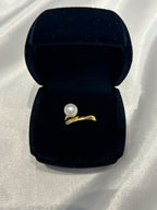 Aurora Premium Freshwater Pearl Minimalist Gold Ring by NEPTUNE PEARL