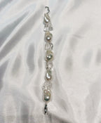 “Glacial Dream” Handcrafted Natural Baroque Pearls & White Crystal Bracelet by NEPTUNE PEARL