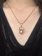 Rose Perfume Neon-Colored Natural Baroque Pearl Pendant by NEPTUNE PEARL
