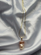 Rose Perfume Neon-Colored Natural Baroque Pearl Pendant by NEPTUNE PEARL