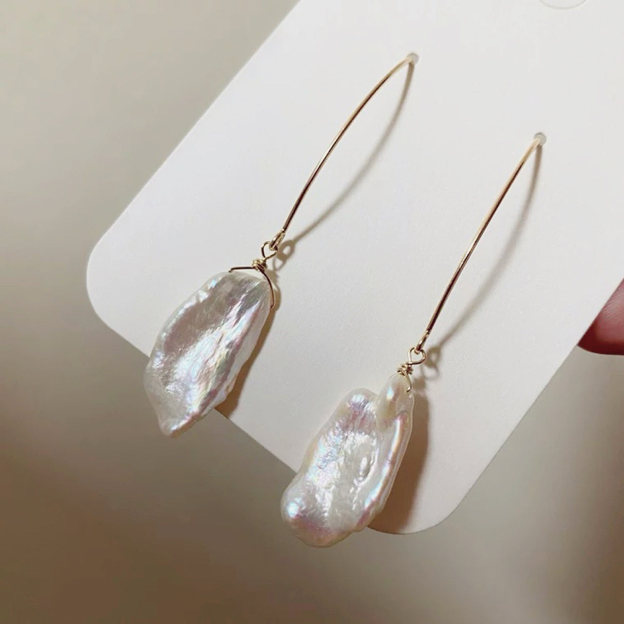 French Petal Baroque Sterling Silver Ear Hooks by NEPTUNE PEARL