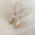 French Petal Baroque Sterling Silver Ear Hooks by NEPTUNE PEARL