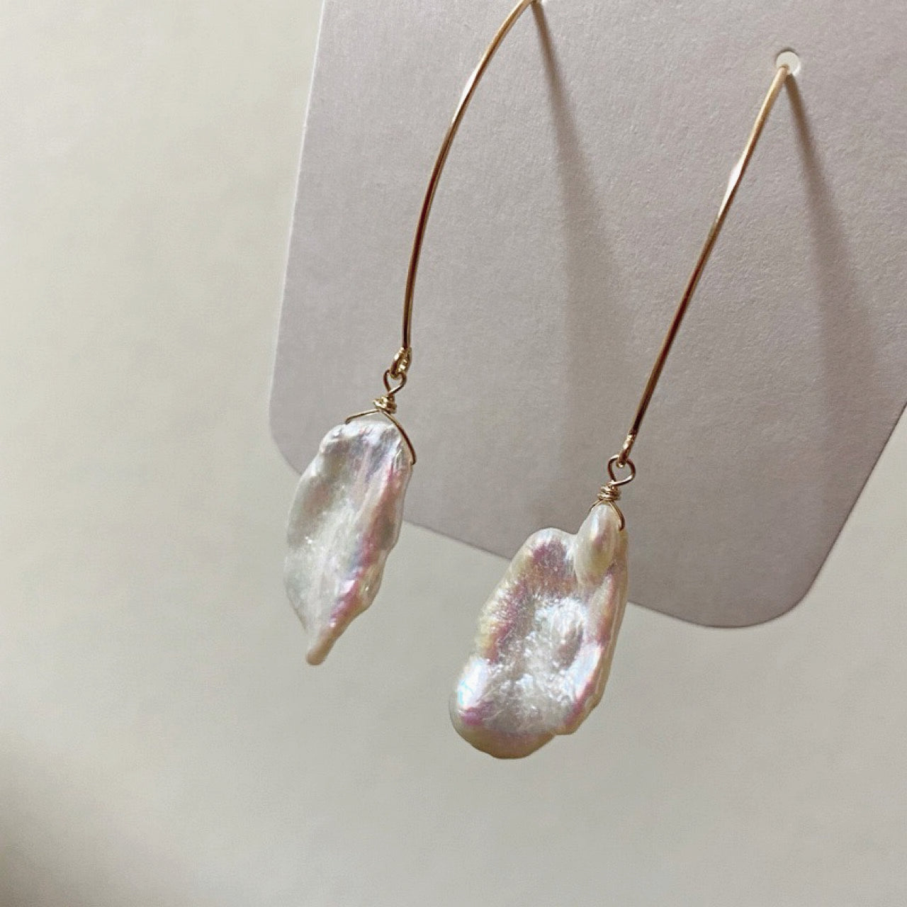 French Petal Baroque Sterling Silver Ear Hooks by NEPTUNE PEARL